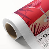 Art Deco style poster featuring a stylized cocktail glass, rendered in bold black and gold tones on rolled canvas.