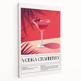 Large stretched canvas featuring vibrant illustrations of various foods and drinks, ideal for kitchen wall art.