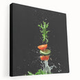 Large canvas print featuring an array of colorful fruits, ideal for kitchen wall art.