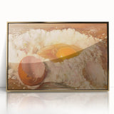 Large art print of assorted pastries in vibrant colors on a gold framed acrylic, ideal for modern kitchen décor.