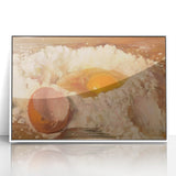 Acrylic print of assorted pastries in art deco style, framed in white, ideal for modern kitchen decor.