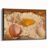 Black and white framed canvas of vintage pastries, ideal for bedroom wall art.