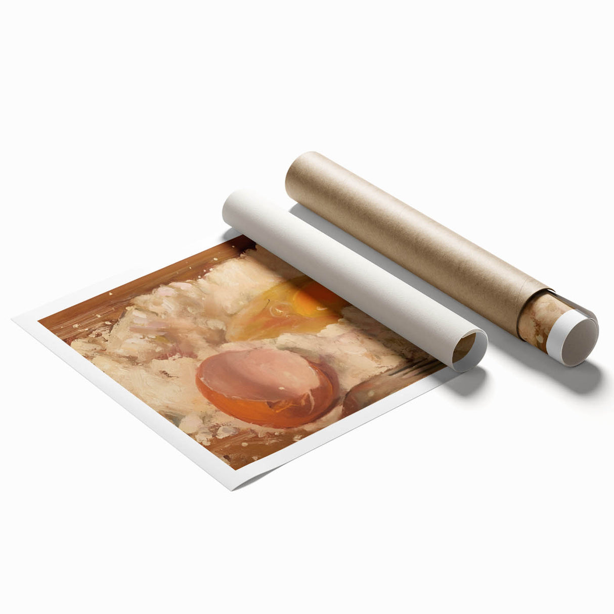 Extra large rolled print featuring pastel-colored floral art, ideal for classy bathroom or large living room decor.