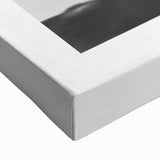 Black and white vintage poster art of a bustling street scene on a stretched canvas, suitable for bedroom wall decor.