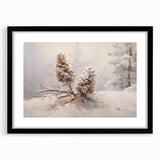 Snowy Pinecones Christmas Wall Art – Winter Holiday Decor