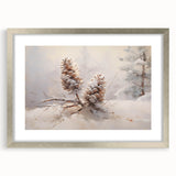 Snowy Pinecones Christmas Wall Art – Winter Holiday Decor