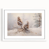 Snowy Pinecones Christmas Wall Art – Winter Holiday Decor