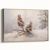 Snowy Pinecones Christmas Wall Art – Winter Holiday Decor