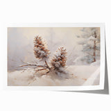 Snowy Pinecones Christmas Wall Art – Winter Holiday Decor
