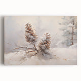 Snowy Pinecones Christmas Wall Art – Winter Holiday Decor