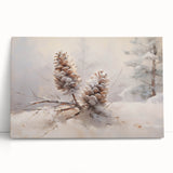 Snowy Pinecones Christmas Wall Art – Winter Holiday Decor