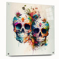 Cinco de Mayo Canvas Art - Vibrant Sugar Skulls & Floral Design