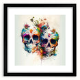 Cinco de Mayo Canvas Art - Vibrant Sugar Skulls & Floral Design