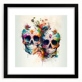 Cinco de Mayo Canvas Art - Vibrant Sugar Skulls & Floral Design