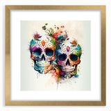 Cinco de Mayo Canvas Art - Vibrant Sugar Skulls & Floral Design