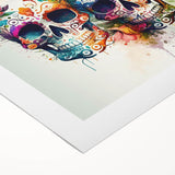 Cinco de Mayo Canvas Art - Vibrant Sugar Skulls & Floral Design