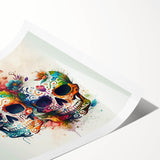 Cinco de Mayo Canvas Art - Vibrant Sugar Skulls & Floral Design