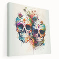 Cinco de Mayo Canvas Art - Vibrant Sugar Skulls & Floral Design