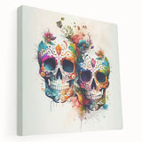 Cinco de Mayo Canvas Art - Vibrant Sugar Skulls & Floral Design