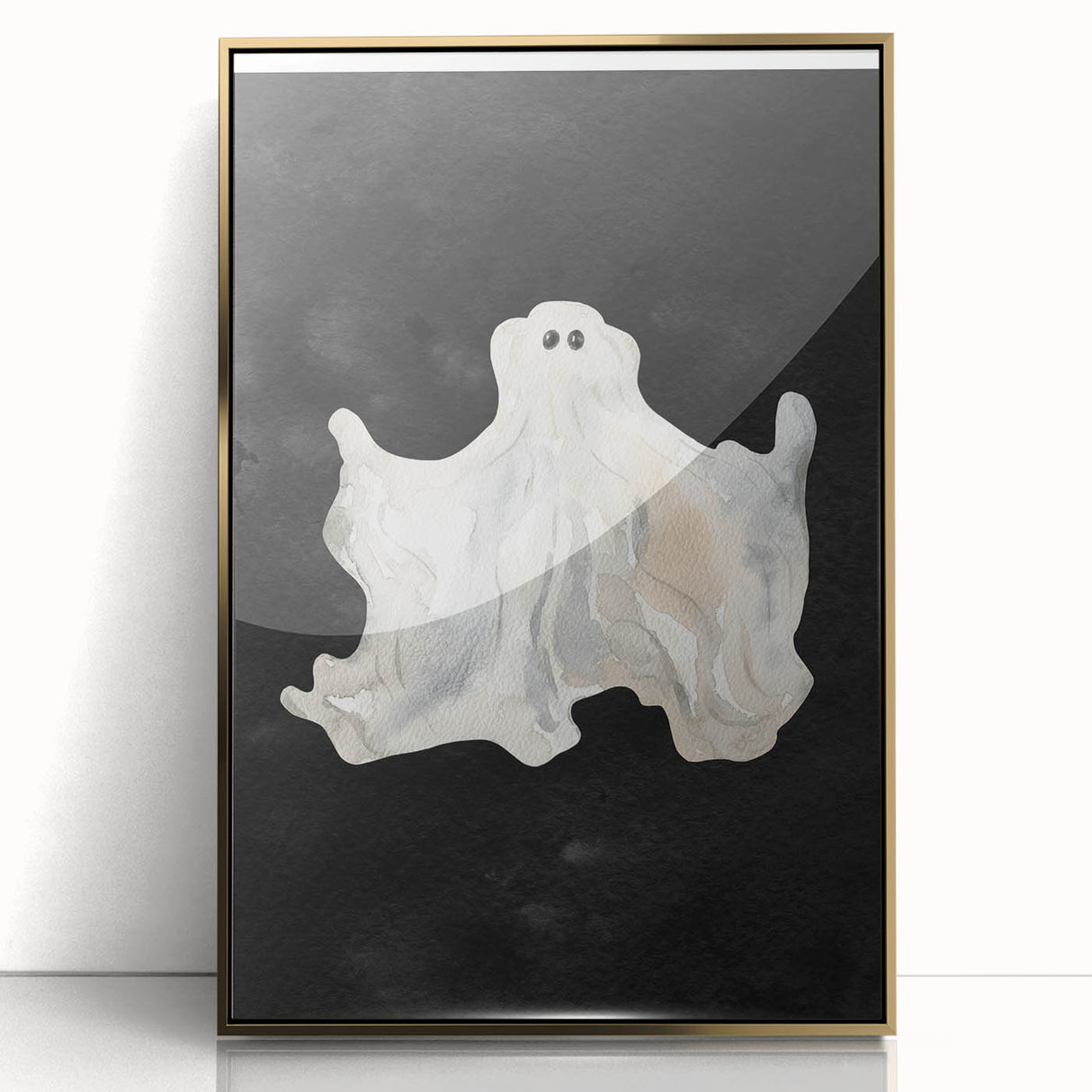 Watercolor Ghost Halloween Wall Art - Spooky Halloween Decoration