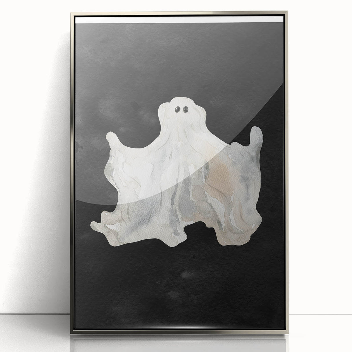 Watercolor Ghost Halloween Wall Art - Spooky Halloween Decoration