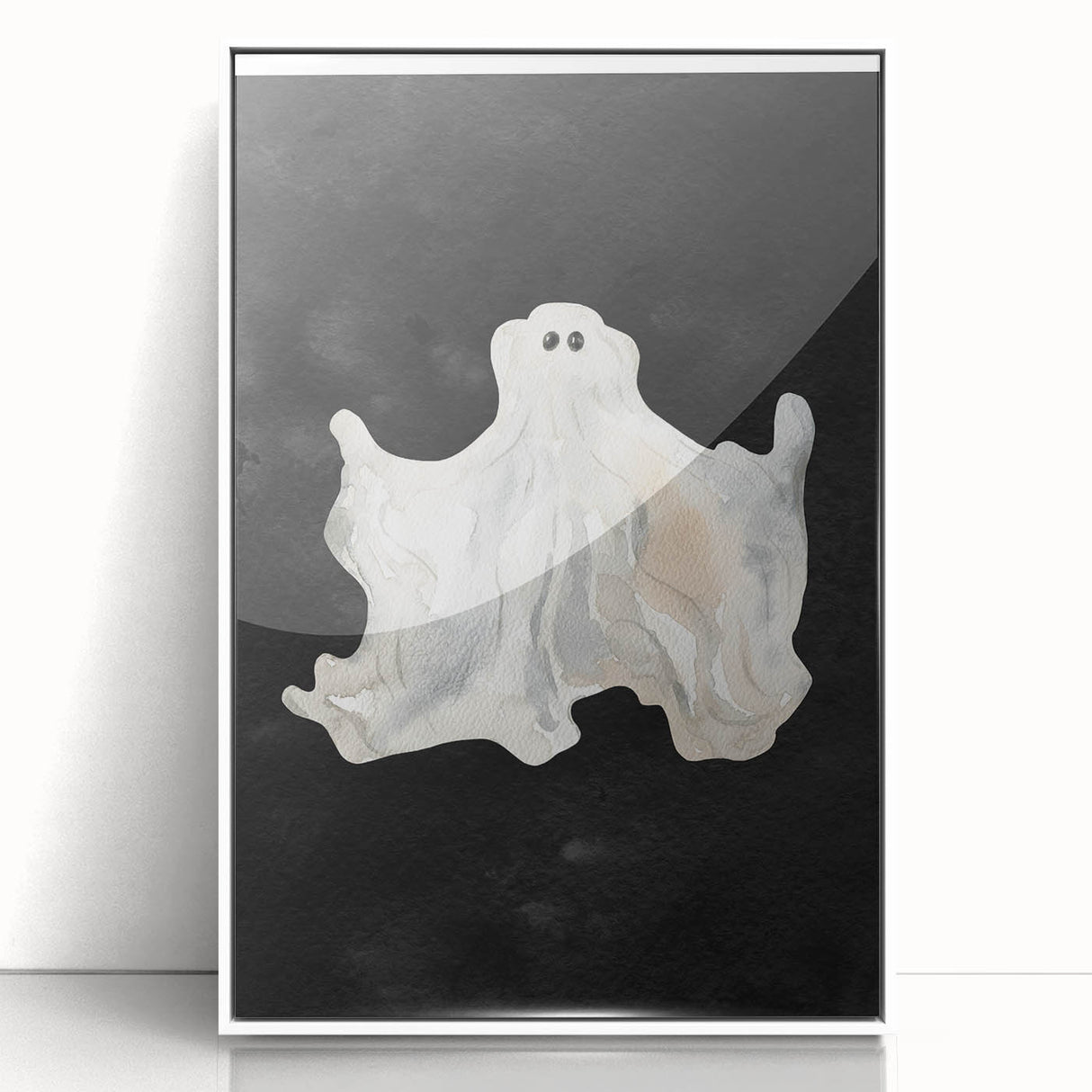 Watercolor Ghost Halloween Wall Art - Spooky Halloween Decoration