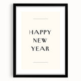 Minimalist Happy New Year Typography - New Year Wall Art Print