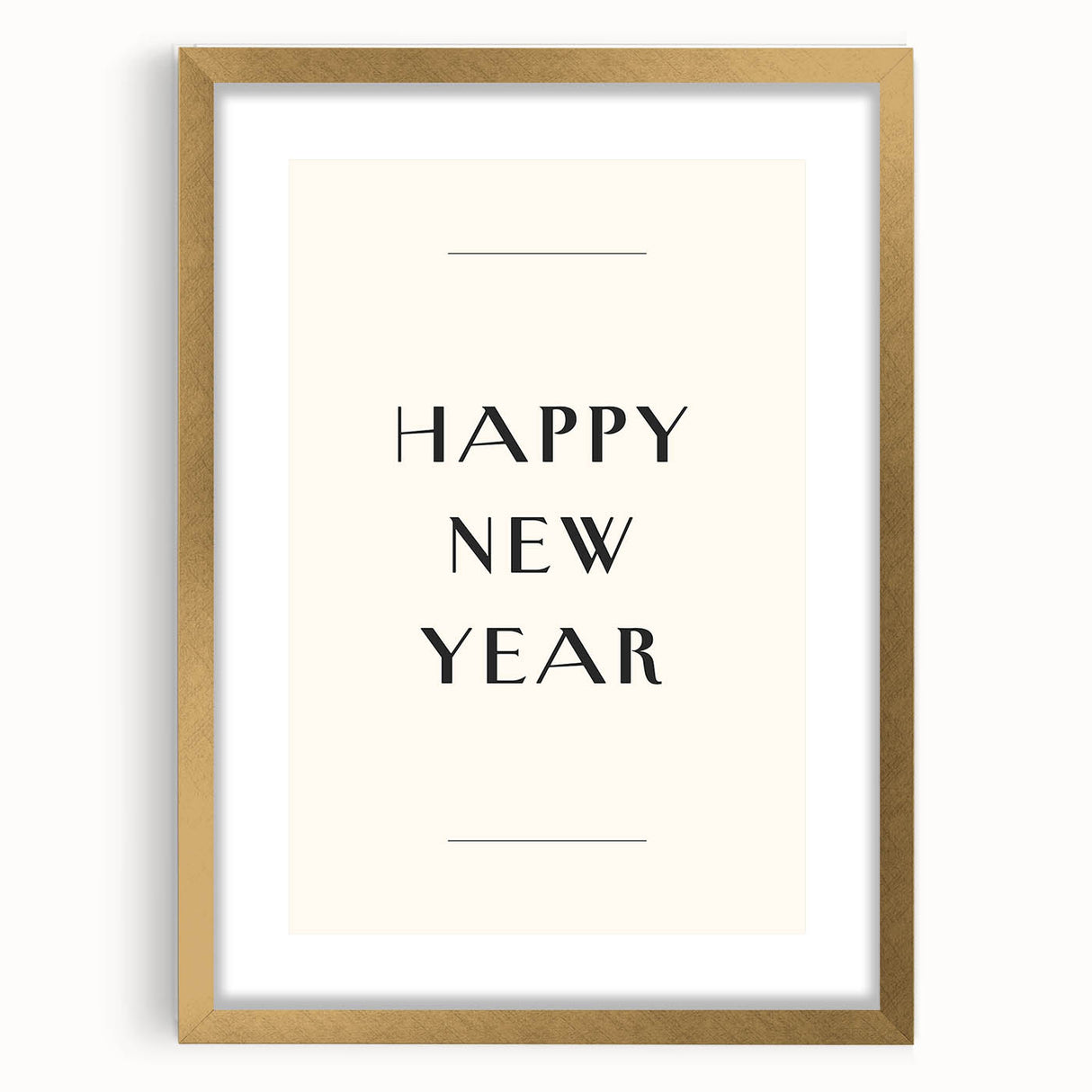 Minimalist Happy New Year Typography - New Year Wall Art Print