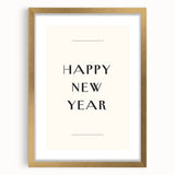 Minimalist Happy New Year Typography - New Year Wall Art Print