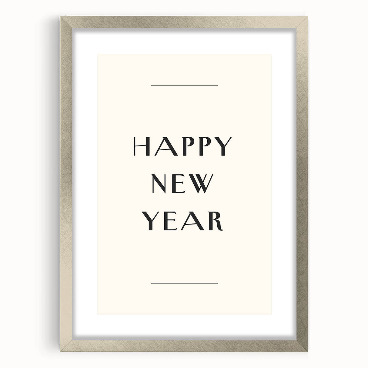 Minimalist Happy New Year Typography - New Year Wall Art Print