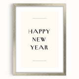 Minimalist Happy New Year Typography - New Year Wall Art Print