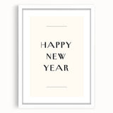 Minimalist Happy New Year Typography - New Year Wall Art Print