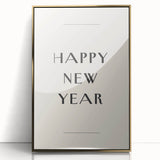 Minimalist Happy New Year Typography - New Year Wall Art Print