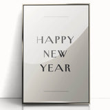 Minimalist Happy New Year Typography - New Year Wall Art Print