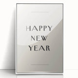 Minimalist Happy New Year Typography - New Year Wall Art Print