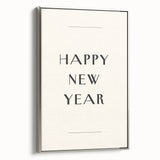 Minimalist Happy New Year Typography - New Year Wall Art Print