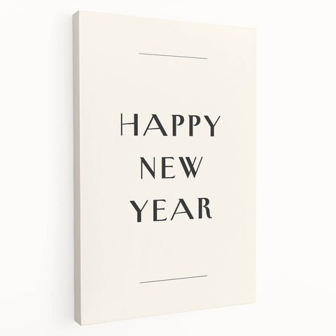 Minimalist Happy New Year Typography - New Year Wall Art Print