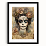 Ethereal Sugar Skull Woman – Día de los Muertos Wall Art