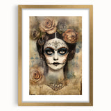 Ethereal Sugar Skull Woman – Día de los Muertos Wall Art