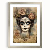 Ethereal Sugar Skull Woman – Día de los Muertos Wall Art