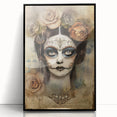 Ethereal Sugar Skull Woman – Día de los Muertos Wall Art