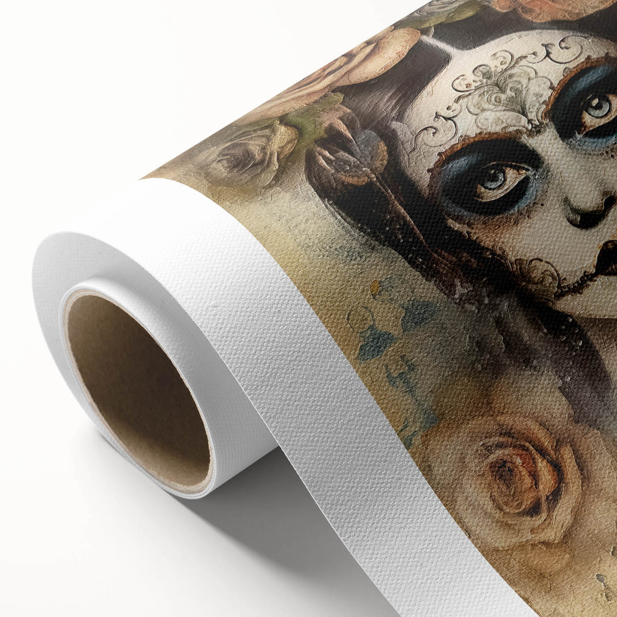 Ethereal Sugar Skull Woman – Día de los Muertos Wall Art