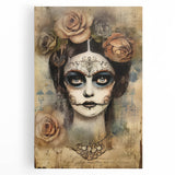 Ethereal Sugar Skull Woman – Día de los Muertos Wall Art