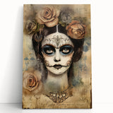 Ethereal Sugar Skull Woman – Día de los Muertos Wall Art