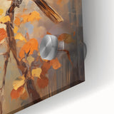 Autumn Bird on Branch - Fall Wall Art Canvas Print