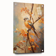 Autumn Bird on Branch - Fall Wall Art Canvas Print