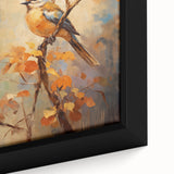 Autumn Bird on Branch - Fall Wall Art Canvas Print