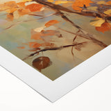 Autumn Bird on Branch - Fall Wall Art Canvas Print