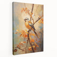Autumn Bird on Branch - Fall Wall Art Canvas Print