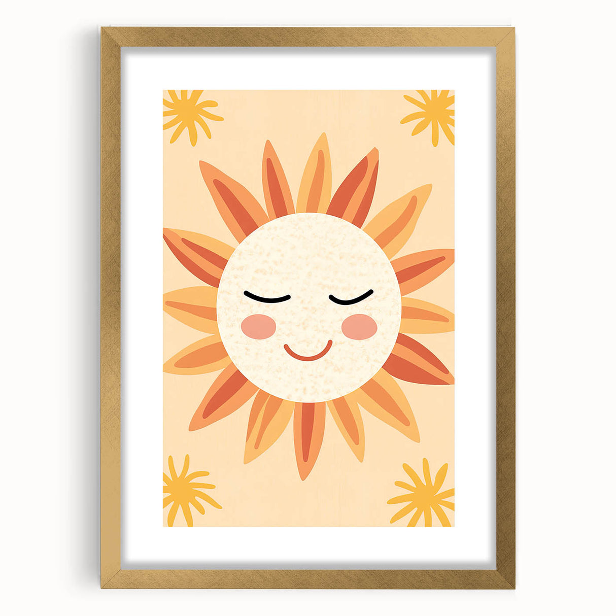 Acrylic Glass Art for Kids Rooms - Smiling Sun Nursery Print